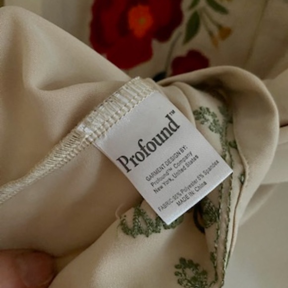 PROFOUND unisex floral embroidered shirt M - Picture 3 of 7